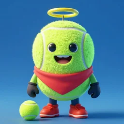 a tennis ball monster balaclava, halo on head, bandana ,tennis ball, colorful, digital art, fantasy, magic, trending on artstation, ultra detailed, professional illustration by Basil Gogos