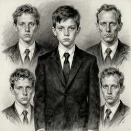 charcoal drawing portrait of a boy with black suit by jenny saville, edward hopper and james gilleard, zdzislaw beksinski, mark ryden, wolfgang lettl highly detailed, hints of yayoi kasuma, detailed, high contrast, enchanting, trending on artstation.
