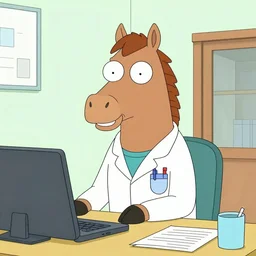 bojack horseman as a doctor