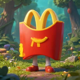 A McDonald´s standing in a fantasy forest, Hyperdetailed, artstation, cgsociety, 8k