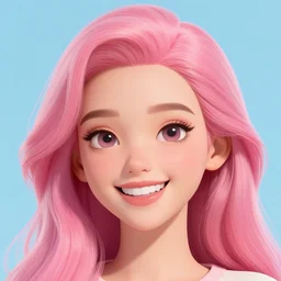 the most beautiful woman in the world, in the style of Julia Razumova, beautiful, happy expression, cheery, unreal engine, octane rendering, 8k, closeup headshot, smooth, trending on artstation, digital illustration, pink hair