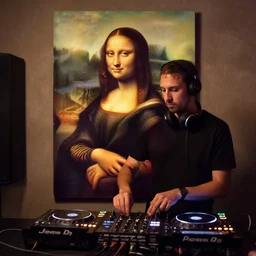 The last club performance, Jesus as a DJ, painting by Leonardo da Vinci