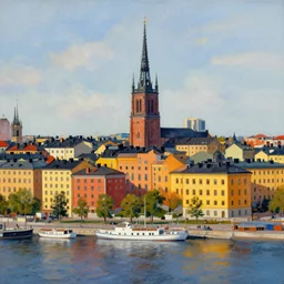 stockholm skyline painted by markus gunnar