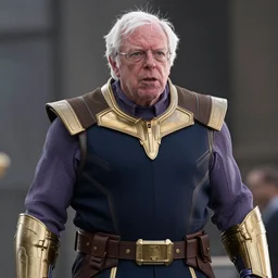 movie still of bernie sanders as thanos from the movie infinity war, cinematic