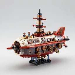 steampunk airship made of lego