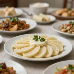close - up focused dslr photograph of an palestinian dinner, 8 k, high detail, volumetric lighting, hyperrealism, aesthetically pleasing, studio lighting, trending