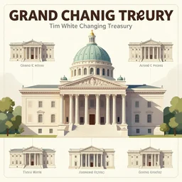 architecture infographic poster of the grand changing treasury, by tim white, trending on artstation, sharp focus
