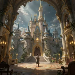 a room in a fairy castle, stephen bliss, unreal engine, fantasy art by greg rutkowski, ferdinand knab,, ilya kuvshinov, maxfield parrish tom bagshaw, alphonse mucha, global illumination, radiant light, detailed and intricate environment