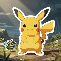 cute miss mascot dardargnan dardargnan beedrill pokemon sticker art, cronobreaker, beeple game icon