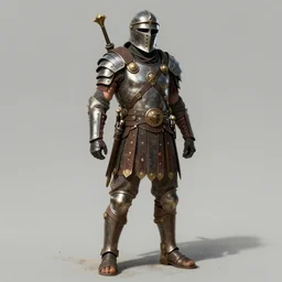 full body character portrait of a post - apocalyptic roman mercenary in the style of high fantasy art in the style of post - apocalyptic art trending on artstation deviantart pinterest detailed realistic high resolution hd 8 k