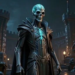 art deco jugendstil grim reaper, hyper detailed, bioluminescent, background fortress, digital art, trending in artstation, cinematic lighting, studio quality, smooth render, unreal engine 5 rendered, octane rendered, art style by ian sprigger and cushart and archan nair, jack kirby and simon bisley, physically based rendering