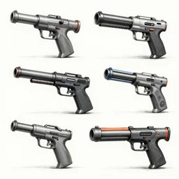 concept sketches of supersoaker bazookas