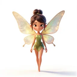 noble pixie with glowing dust, stylized pixar-style 3d render, full body, standing, isolated on a pure white background, centered, whole figure in frame, sharp focus, studio lighting