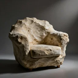 an armchair in the shape of a fossilized fossil