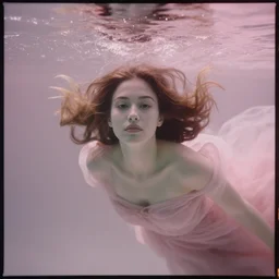 cinestill 5 0 d renaissance depht of field portrait of a dreamy epic beautifull of woman underwater by liebovitz christy lee rogers. ancient, pale pink matt