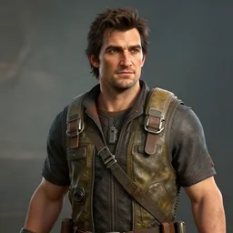 a screenshot of henry cavill in the video game fallout 4, 3 d rendering. unreal engine. amazing likeness. very detailed. cartoon caricature