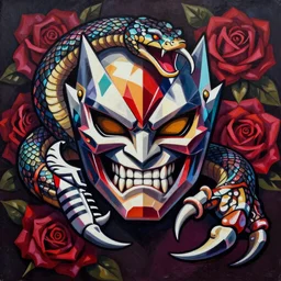 Claw of Street Fighter 4 profile picture by Sachin Teng, asymmetrical, Organic Painting , Adidas, Impressive, Claw, Mask, Violent, Dark, Roses Background, Snake, Powerful, geometric shapes, hard edges, energetic, graffiti, street art:2 by Sachin Teng:4