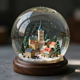 snowglobe of a tiny plastic town, tilt-shift lomo photo