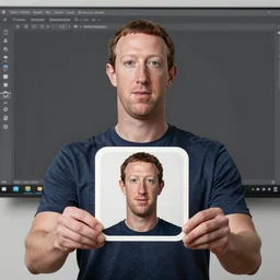 Mark Zuckerberg as a holding a cup coaster EOS-1D, f/1.4, ISO 200, 1/160s, 8K, RAW, unedited, symmetrical balance, in-frame, Photoshop, Nvidia, Topaz AI