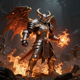 a armored holy paladin called firemaw casting magic spells dramatic lighting cinematic establishing shot extremely high detail foto realistic cinematic lighting post processed