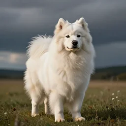 Samoyed dog that looks like holum