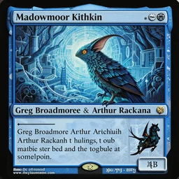 magic the gathering shadowmoor kithkin, in the style of Greg Broadmore and Arthur Rackham and Moebius,trending on artstation, light lighting side view,digital art,surrealism ,macro,blueprint ,vaporwave ,