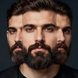 symmetrical portrait from a man with a designer beard, Artstation
