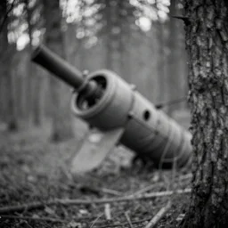 soviet satellite wreckage in the wood by Andrei Tarkovsky, pinhole camera effect, lomography effect, analogue photo quality, monochrome, blur, unfocus, 35mm
