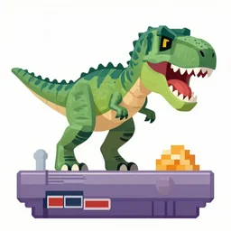 a tyrannosaurus playing nes