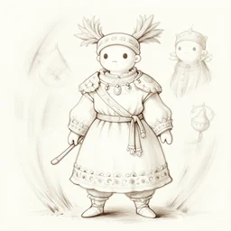 kawaii, dynamic brush strokes, linear gamma, dynamic, natural light, costume design made nordic tribes, sophisticated composition, old masters light composition, procedural, epic human character posing conceptart, beautiful ancient garden behind, substancedesigner, pbr, ultra detailed, hyperrealistic, megascans, volumetric light, concept master, painttoolsai, final