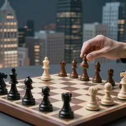 the city of chess where all citizens are shape of chess pieces that move like chess pieces