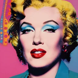 pop art portrait of gorgeous woman, close up on the face, soft lighting, art by andy warhol and yayoi kusama and keith haring, pop art!! vapourwave, synthwave, photorealistic,