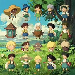 a game asset pack to kitbash. 4k, spritesheet Ori and the blind forest. Ghibli studio