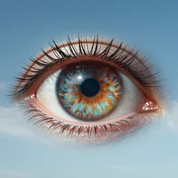giant eye peeking through the sky, photo