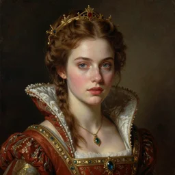 artwork by james jean, detailed realistic portrait, young beautiful medieval queen