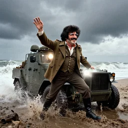 bob ross storming the beaches of normandy in world war 2