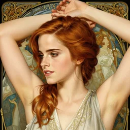 photography of hairt armpits of emma watson with hands - up, deep focus, intricate, elegant, highly detailed, digital painting, artstation, concept art, matte, sharp focus, illustration, art by artgerm and greg rutkowski and alphonse mucha and gil elvgren