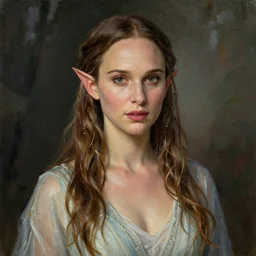 beautiful painting of natalie portman as an elven maiden
