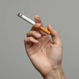 a girl's hand holding a cigarette, to preserve the symmetry and geometry of the hands and fingers, highly detailed, super realistic, ultra detailed, realistic concept art