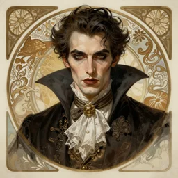 elegant victorian vampire, portrait, intricate, elegant, gothic, sensuel, highly detailed, digital painting, artstation, concept art, rough, sharp focus, illustration, art by artgerm and greg rutkowski and alphonse mucha