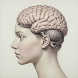a painting of a woman's head with a brain in it, an ultrafine detailed painting by anna dittmann, behance contest winner, figurative art, behance hd, feminine, digital illustration