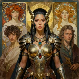 portrait of a beautiful cyberpunk amazonian woman wearing a warrior armor, beautiful symmetrical face, fantasy, regal, by stanley artgerm lau, greg rutkowski, thomas kindkade, alphonse mucha, loish, norman rockwell, jodhpurs greg manchess painting.
