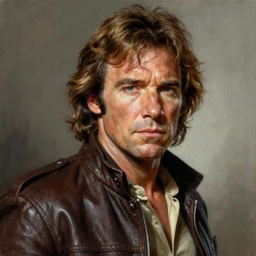 ultra realistic portrait painting of tom selleck as han solo, art by frank frazetta, 4 k, ultra realistic, highly detailed, epic lighting
