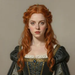 a beautiful portrait of teenage christina hendricks as a medieval noblewoman, fantasy, intricate, elegant, highly detailed, digital painting, artstation, concept art, matte, sharp focus, illustration, by hokusai and jeong seon