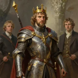 attractive king arthur pendragon, natural lighting, path traced, high quality, very detailed digital painting, by gaston bussiere, craig miller, j. c. leyendecker