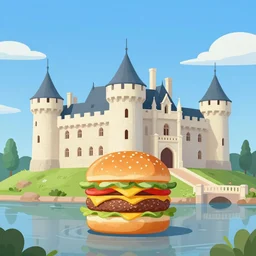 🍔 castle + 🍗 river, gediminas pranckevicius