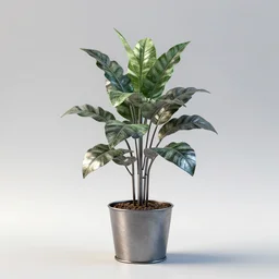 house plant made out of metal, octane render