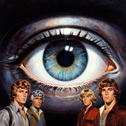 a big eye, illustration by john taylor dismukes and dave lafleur, luis royo, 7 0 s sci - fi art, chrome art, rich deep colors