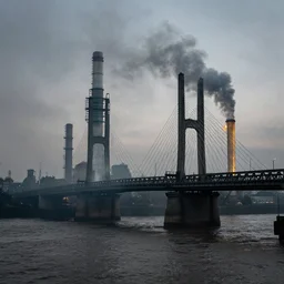 industrial revolution, bridge, smoke