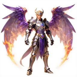 fantasy character portrait, bright armor male dragon sorcerer with burning!!!!! + angel wings, ultra realistic, wide angle, intricate details, amethyst artifacts, sharp focus, highly detailed by peter mohrbacher, hajime sorayama, wayne barlowe, boris vallejo, aaron horkey, gaston bussiere, craig mullins